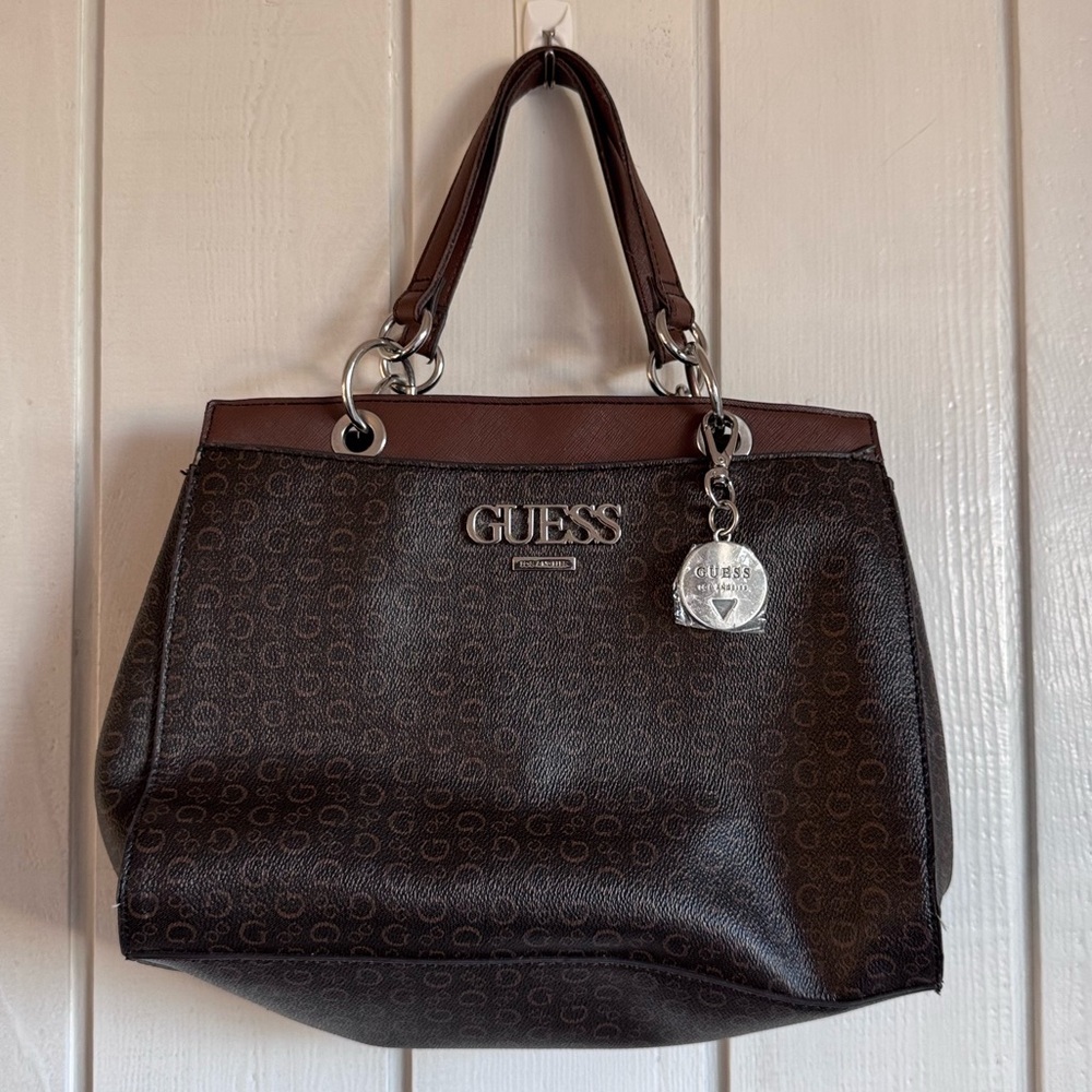 Guess Brown Signature Monogram Purse